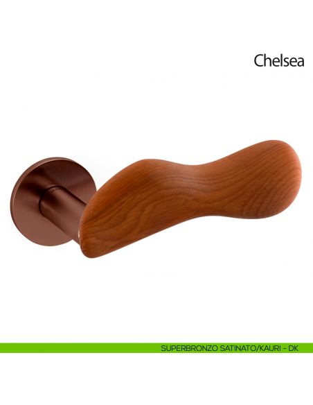 Maniglia per porta Chelsea Legno Olivari bassa superbronzo satinato - kauri