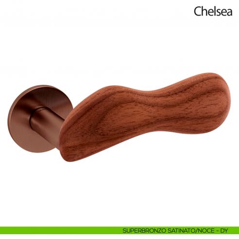 Maniglia per porta Chelsea Legno Olivari bassa superbronzo satinato - noce