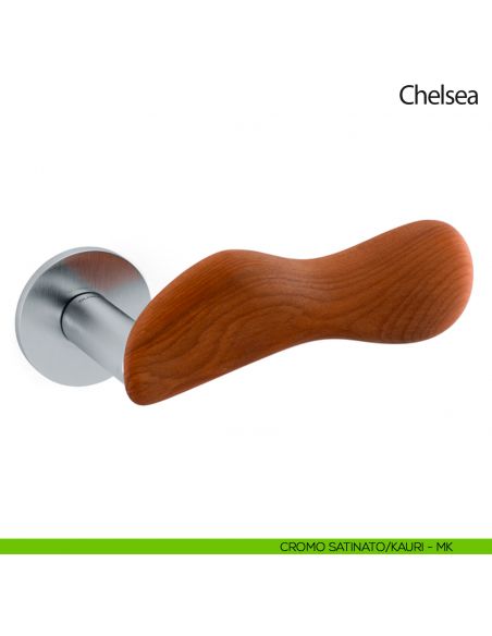 Maniglia per porta Chelsea Legno Olivari bassa cromo satinato - kauri