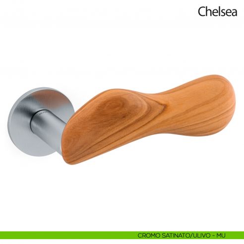 Maniglia per porta Chelsea Legno Olivari bassa cromo satinato - ulivo