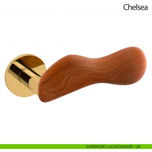 Maniglia per porta Chelsea Legno Olivari bassa superoro lucido - kauri