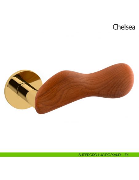 Maniglia per porta Chelsea Legno Olivari bassa superoro lucido - kauri