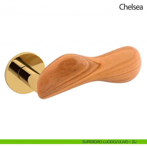 Maniglia per porta Chelsea Legno Olivari bassa superoro lucido - ulivo