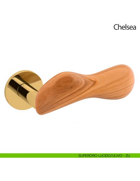 Maniglia per porta Chelsea Legno Olivari bassa superoro lucido - ulivo