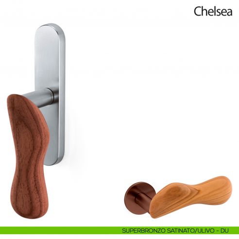 Maniglia per finestra cremonese Chelsea Legno Olivari superbronzo satinato - ulivo