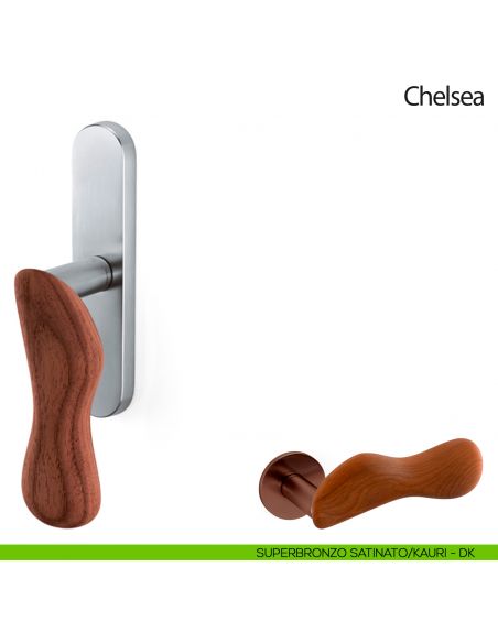 Maniglia per finestra cremonese Chelsea Legno Olivari superbronzo satinato - kauri