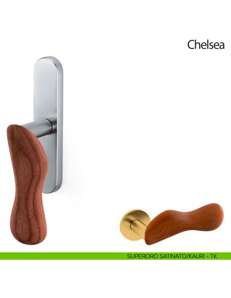 Maniglia per finestra cremonese Chelsea Legno Olivari superoro satinato - kauri