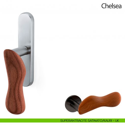 Maniglia per finestra cremonese Chelsea Legno Olivari superantracite satinato - kauri