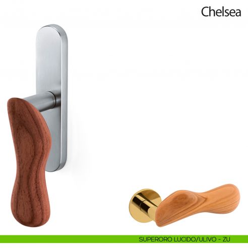 Maniglia per finestra cremonese Chelsea Legno Olivari superoro lucido - ulivo