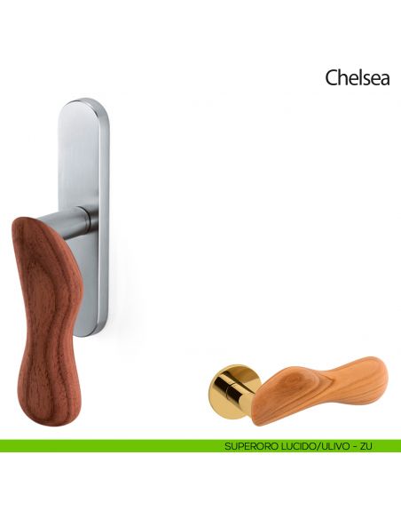 Maniglia per finestra cremonese Chelsea Legno Olivari superoro lucido - ulivo