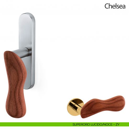 Maniglia per finestra cremonese Chelsea Legno Olivari superoro lucido - noce