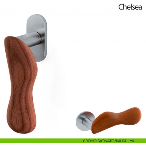 Maniglia per finestra martellina DK Chelsea Legno Olivari cromo satinato - kauri