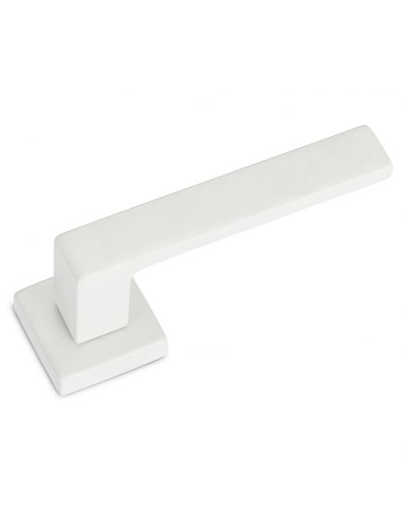 Maniglia per porta Quadrata bianco opaco moderna