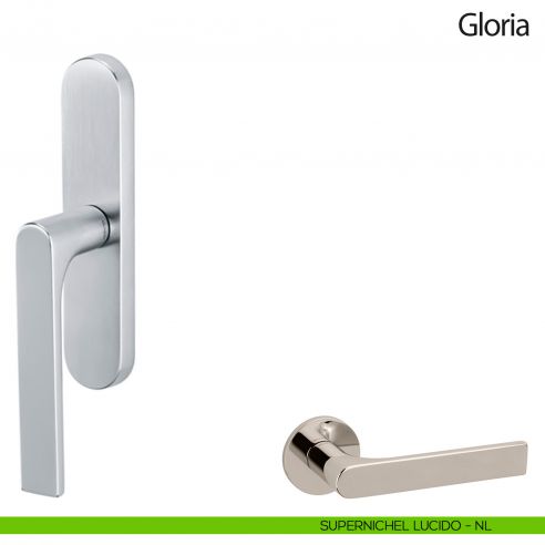 Maniglia per finestra cremonese Gloria Olivari supernichel lucido