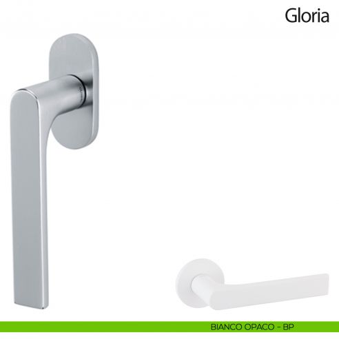 Maniglia per finestra martellina DK Gloria Olivari bianco opaco