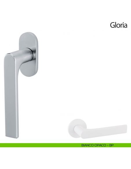 Maniglia per finestra martellina DK Gloria Olivari bianco opaco
