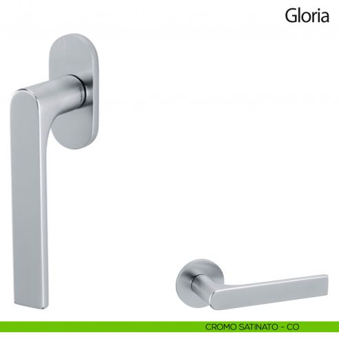 Maniglia per finestra martellina DK Gloria Olivari cromo satinato