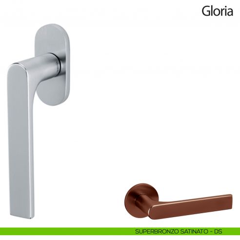 Maniglia per finestra martellina DK Gloria Olivari superbronzo satinato