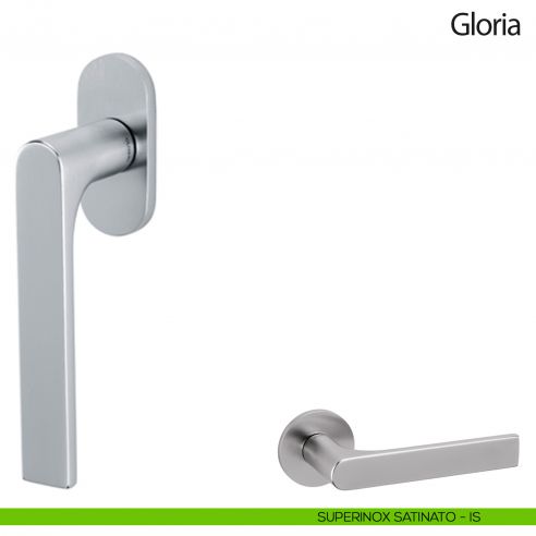 Maniglia per finestra martellina DK Gloria Olivari superinox satinato