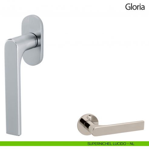 Maniglia per finestra martellina DK Gloria Olivari supernichel lucido