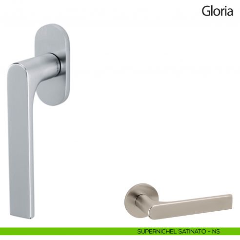 Maniglia per finestra martellina DK Gloria Olivari supernichel satinato