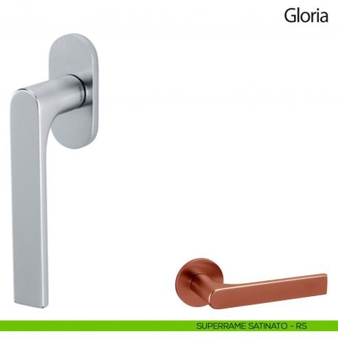 Maniglia per finestra martellina DK Gloria Olivari superrame satinato