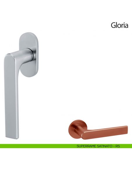 Maniglia per finestra martellina DK Gloria Olivari superrame satinato
