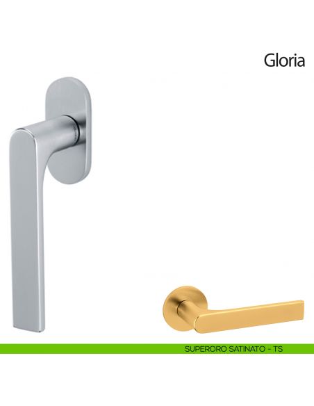 Maniglia per finestra martellina DK Gloria Olivari superoro satinato