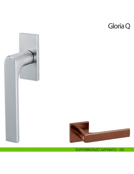 Maniglia per finestra martellina DK Gloria Q Olivari superbronzo satinato