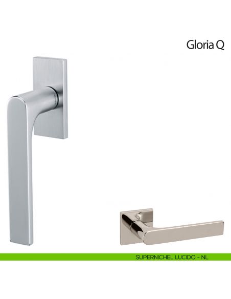 Maniglia per finestra martellina DK Gloria Q Olivari supernichel lucido