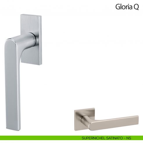 Maniglia per finestra martellina DK Gloria Q Olivari supernichel satinato