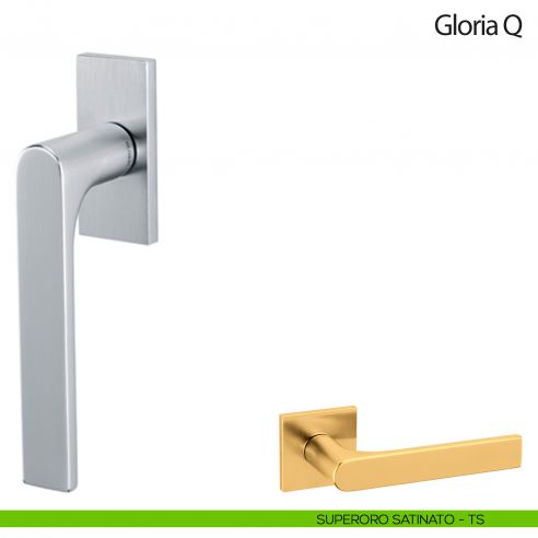 Maniglia per finestra martellina DK Gloria Q Olivari superoro satinato