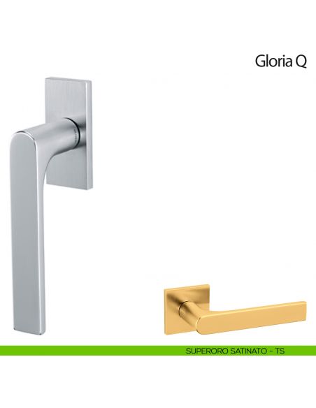 Maniglia per finestra martellina DK Gloria Q Olivari superoro satinato