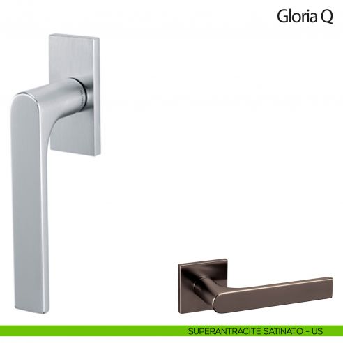 Maniglia per finestra martellina DK Gloria Q Olivari superantracite satinato