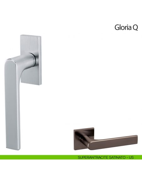 Maniglia per finestra martellina DK Gloria Q Olivari superantracite satinato