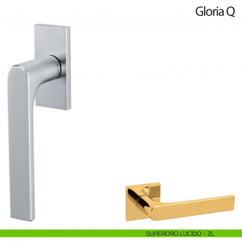 Maniglia per finestra martellina DK Gloria Q Olivari superoro lucido