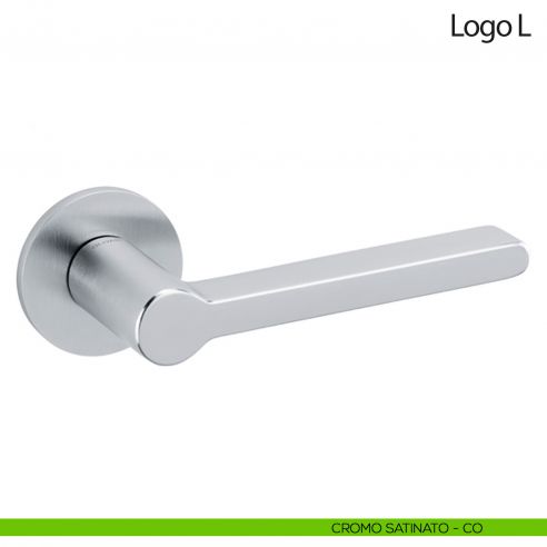 Maniglia per porta Logo L Olivari bassa cromo satinato