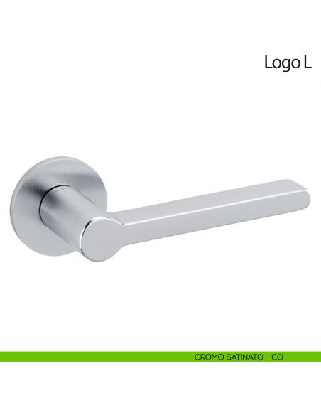 Maniglia per porta Logo L Olivari bassa cromo satinato