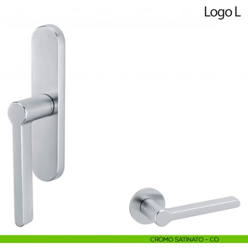 Maniglia per finestra cremonese Logo L Olivari cromo satinato