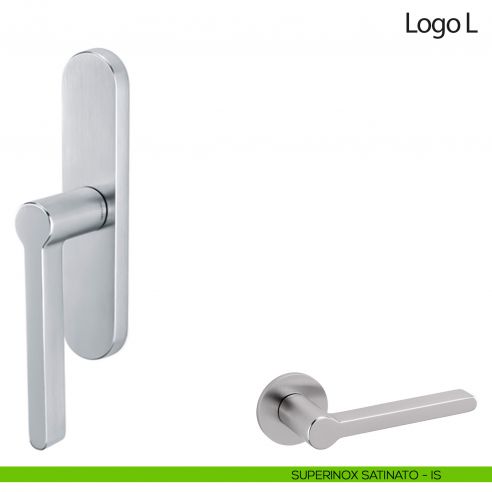 Maniglia per finestra cremonese Logo L Olivari superinox satinato