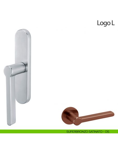 Maniglia per finestra cremonese Logo L Olivari superbronzo satinato
