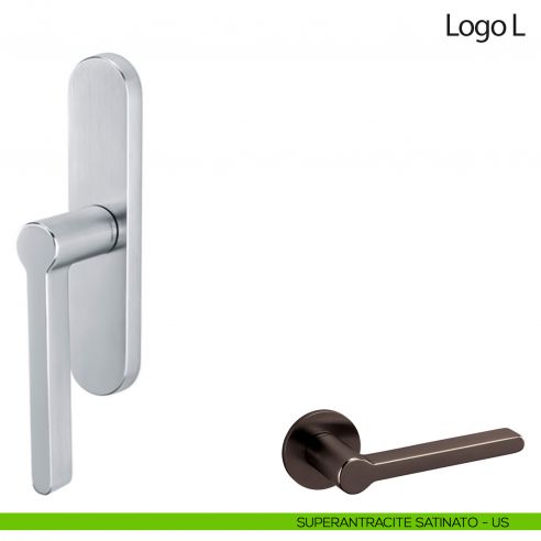 Maniglia per finestra cremonese Logo L Olivari superantracite satinato