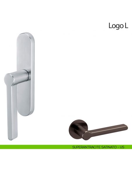 Maniglia per finestra cremonese Logo L Olivari superantracite satinato