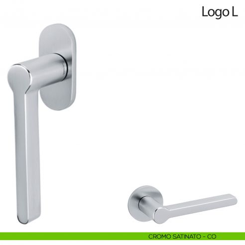 Maniglia per finestra martellina DK Logo L Olivari cromo satinato
