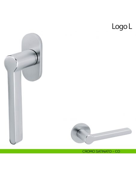 Maniglia per finestra martellina DK Logo L Olivari cromo satinato