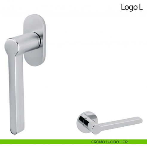 Maniglia per finestra martellina DK Logo L Olivari cromo lucido