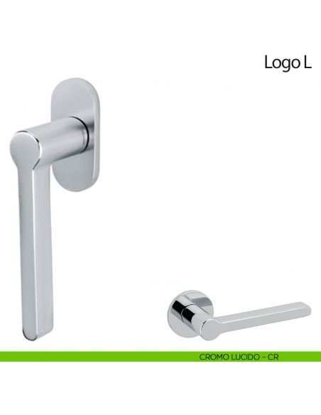Maniglia per finestra martellina DK Logo L Olivari cromo lucido