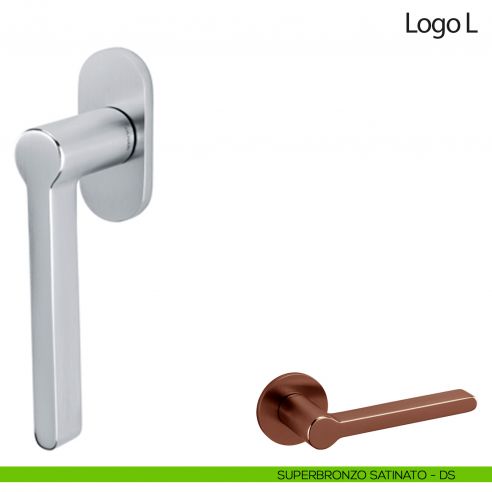 Maniglia per finestra martellina DK Logo L Olivari superbronzo satinato