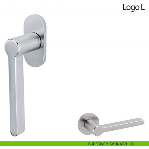 Maniglia per finestra martellina DK Logo L Olivari superinox satinato