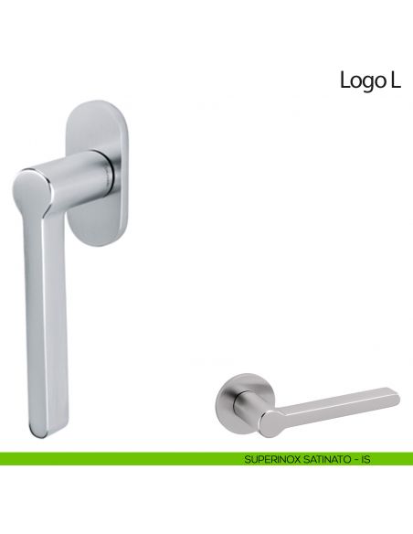 Maniglia per finestra martellina DK Logo L Olivari superinox satinato